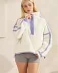 BTTRMMT Softline Fleece Pullover front view featuring a cozy half-zip fleece with contrast trim details