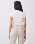 White Eliza Fitted Polo top