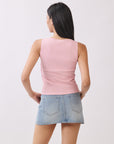 BTTRMMT Pink Serenity Side-Slit Top back view highlighting smooth back design and fitted shape
