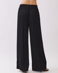 BTTRMMT Black Sophia Pants back view featuring the tailored waistband, relaxed wide-leg fit, and smooth back seams.