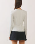 BTTRMMT Sage Green Selene Rib Tee back view featuring clean ribbed design with straight hem finish