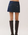 BTTRMMT Romi Denim Skort back view showing smooth denim finish and flattering skort shape