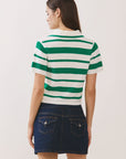 BTTRMMT Yuri Striped Top back view showing striped pattern and relaxed cropped silhouette