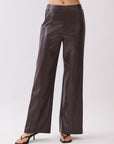 BTTRMMT Vera Faux Leather Pants front view with mid-rise fit, comfortable waistband, wide-leg silhouette