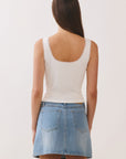 BTTRMMT White Kiara Lace Trim Tank back view showing clean lines and flattering cropped fit