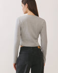 Gray Sophie Ribbed Button Cardigan
