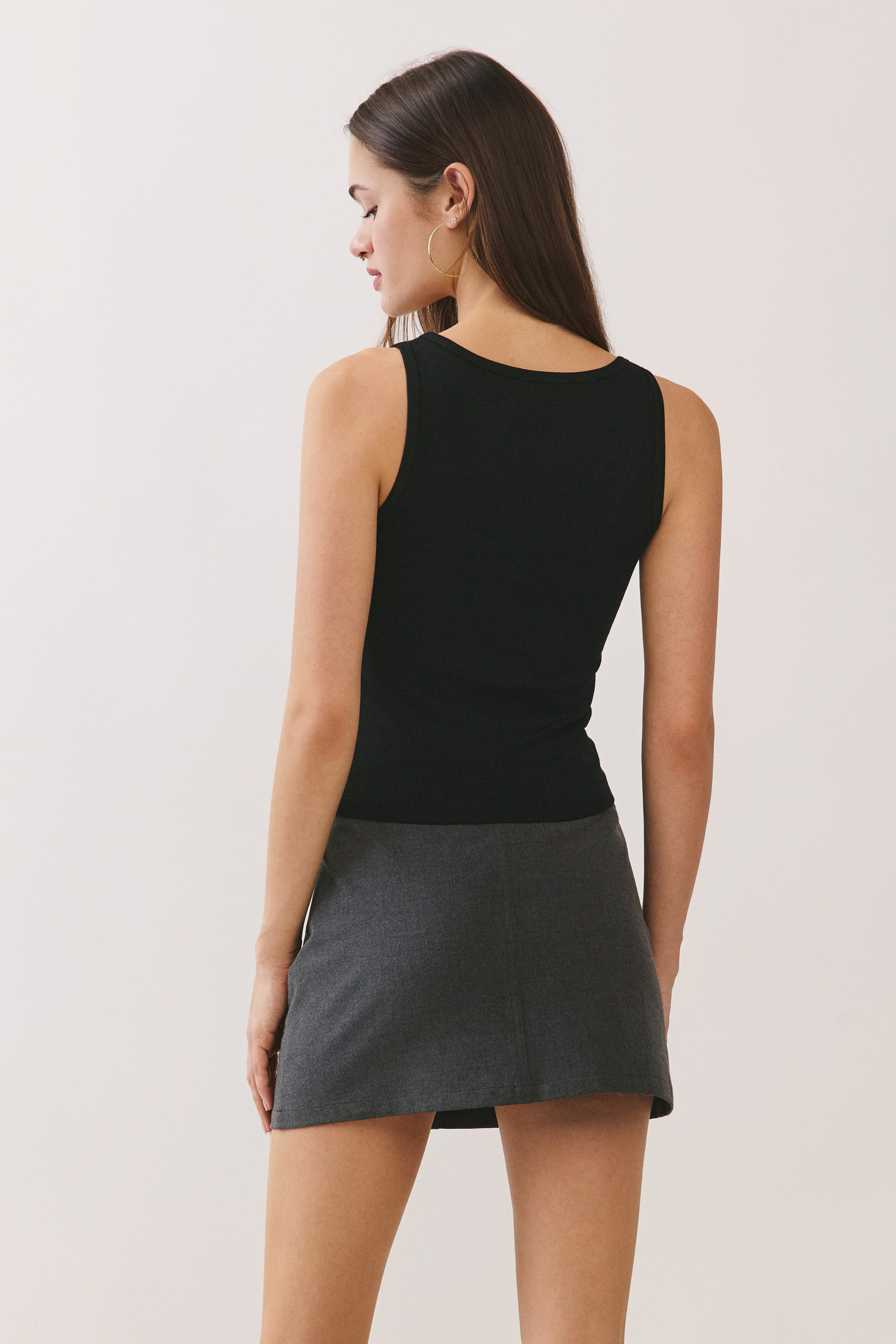 BTTRMMT Sculpt Square Tank back view showing minimal ribbed design and clean straight back