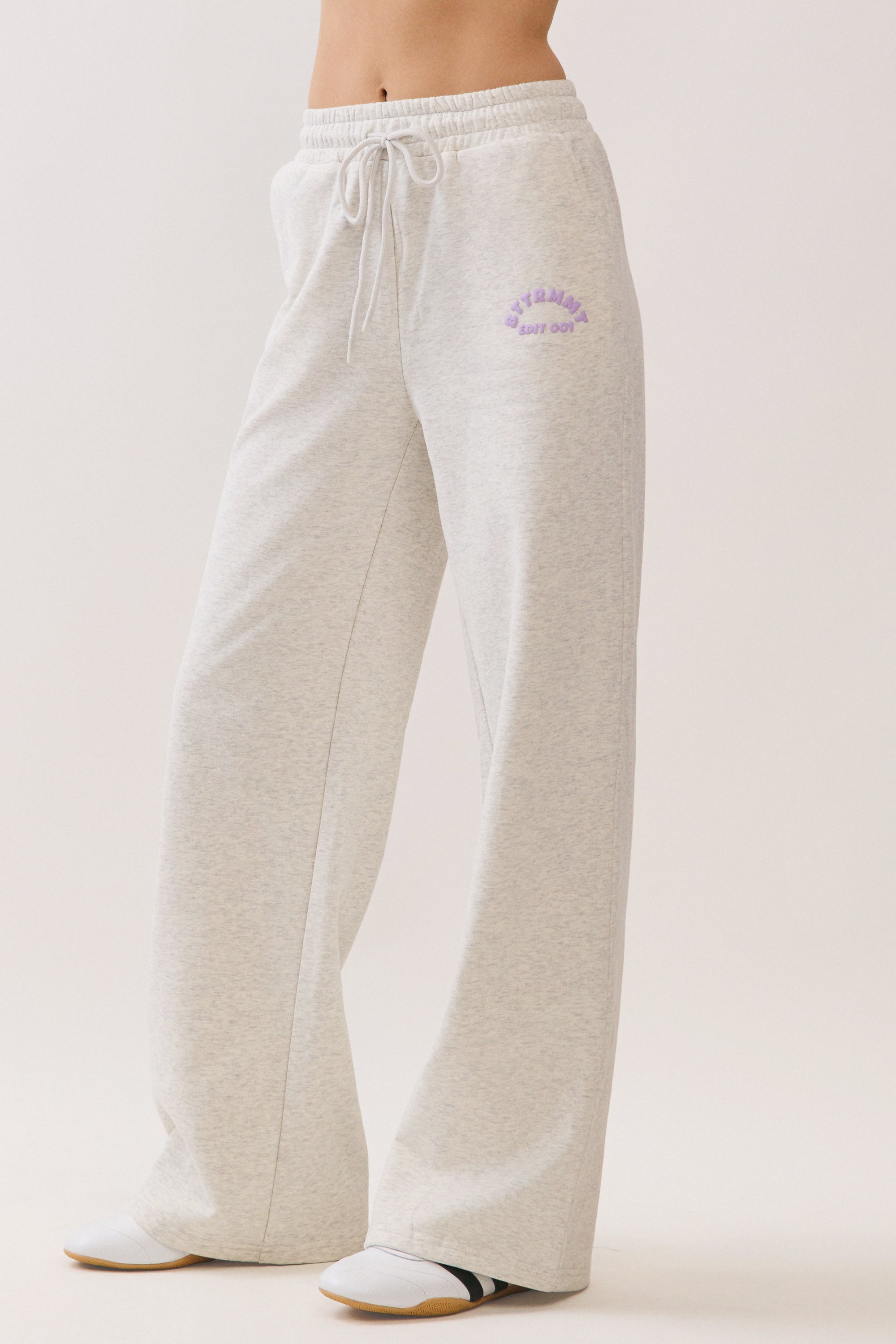 BTTRMMT The Everyday Chill Sweatpants side view highlighting soft fleece fabric and loose fit