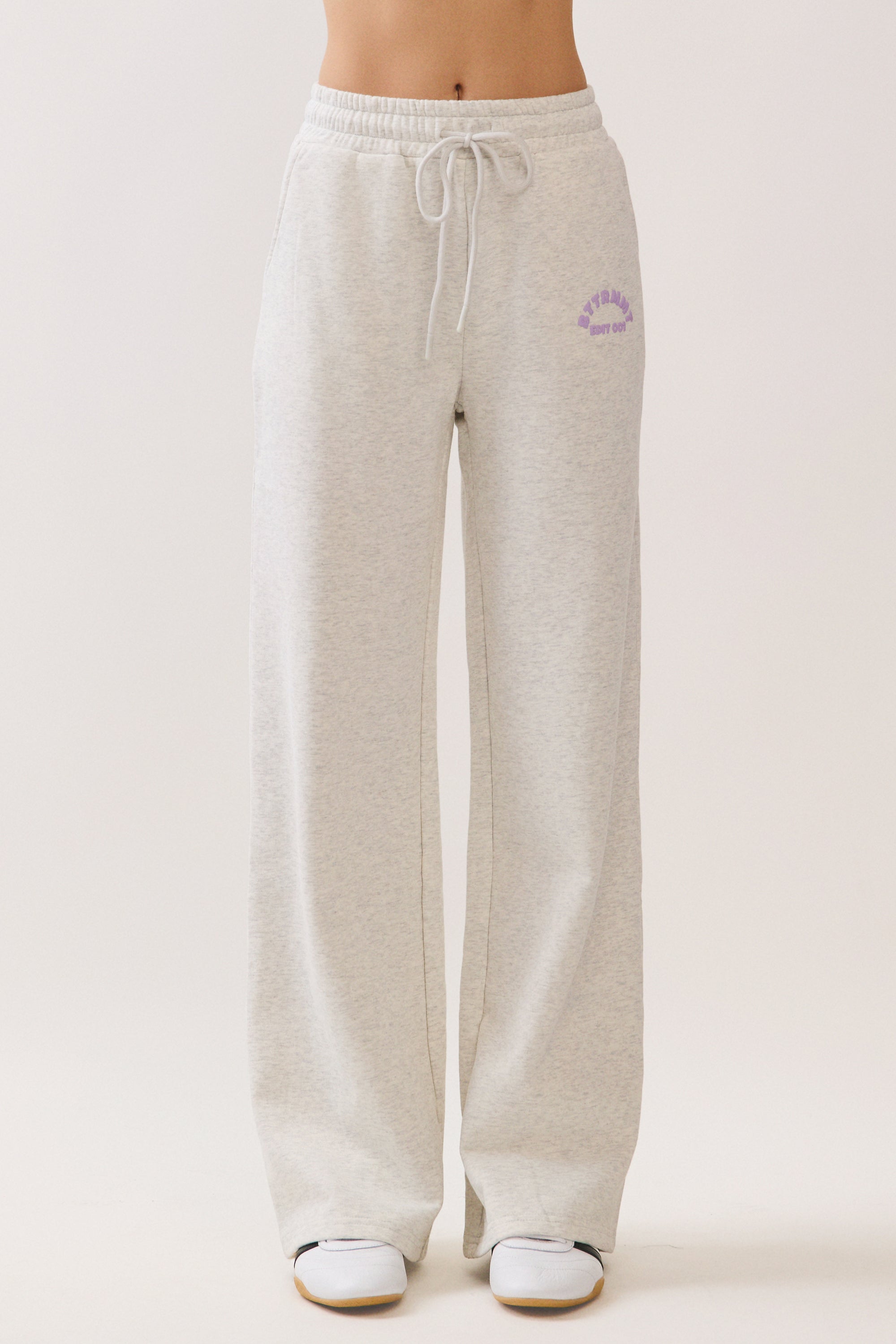 BTTRMMT The Everyday Chill Sweatpants front view with relaxed wide-leg fit and drawstring waist